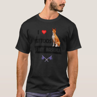 Ich Liebe Tattoos und mein Basenji Hund Tattoooed T-Shirt