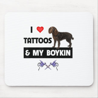 Ich Liebe Tattoos und mein Boykin Spaniel Tattooed Mousepad