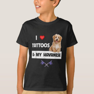 Ich Liebe Tattoos und mein Havanese Hund Mama Vate T-Shirt