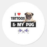 Ich Liebe Tattoos und mein Mops Hund Mama Vater Bo