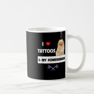 Ich Liebe Tattoos und mein Spitz Hund Mama Vater K Kaffeetasse