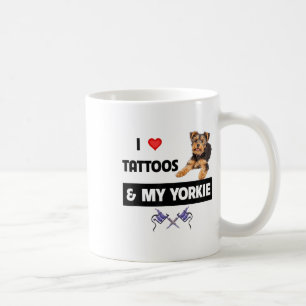 Ich Liebe Tattoos und mein Yorkie Dog Yorkshire Te Kaffeetasse