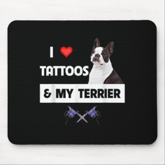 Ich Liebe Tattoos und meine Grenz-Collie Hund tatt Mousepad