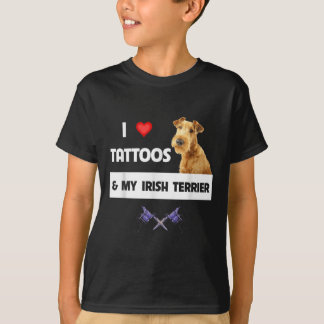Ich Liebe Tattoos und meine irische Terrier Hund M T-Shirt