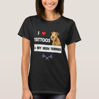 Ich Liebe Tattoos und meine irische Terrier Hund M T-Shirt