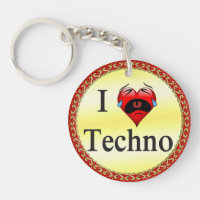 Ich Liebe Techno Mit einem lustigen Roten Herz sin