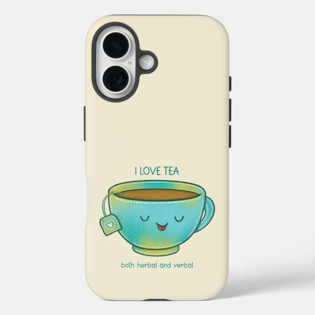 Ich liebe Tee, sowohl Kräutertee als auch verbalen Case-Mate iPhone Hülle (Rückseite)