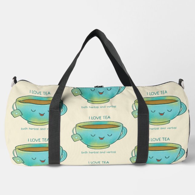 Ich liebe Tee, sowohl Kräutertee als auch verbalen Duffle Bag (Vorderseite)