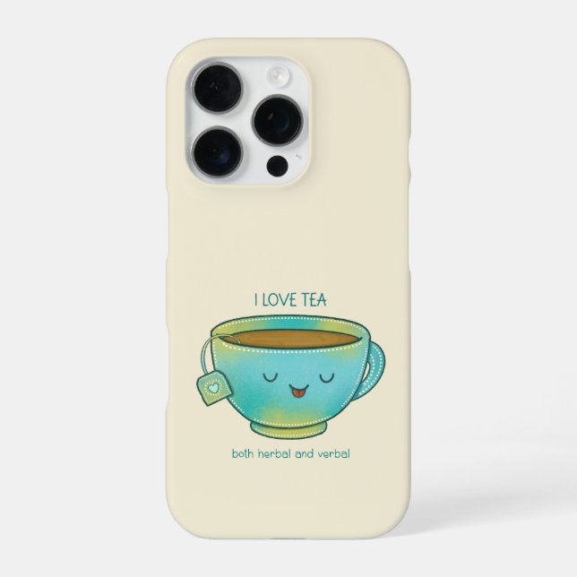 Ich liebe Tee, sowohl Kräutertee als auch verbalen iPhone Hülle (Rückseite)
