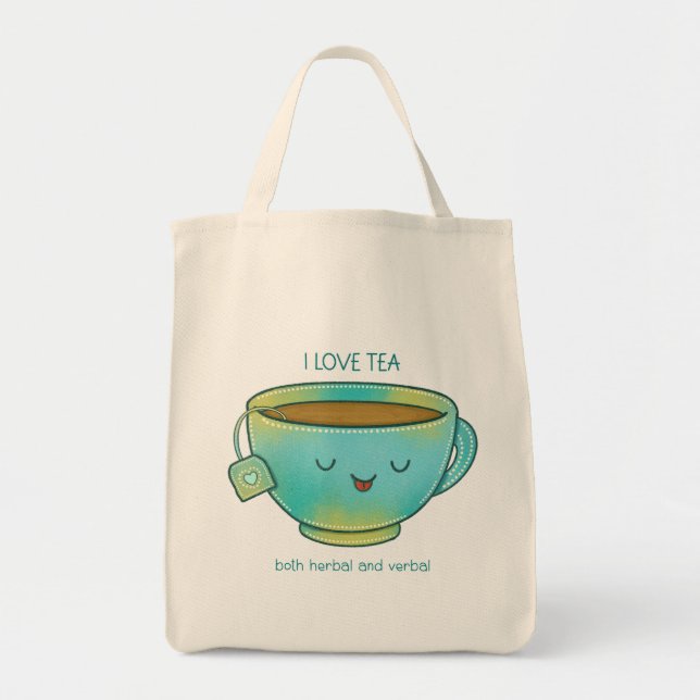 Ich liebe Tee, sowohl Kräutertee als auch verbalen Tragetasche (Vorne)
