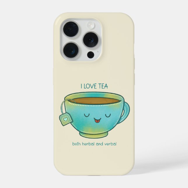 Ich liebe Tee, sowohl Kräutertee als auch verbaler iPhone Hülle (Rückseite)