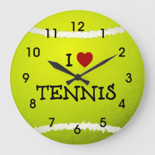 Ich liebe Tennis - Tennisball Große Wanduhr