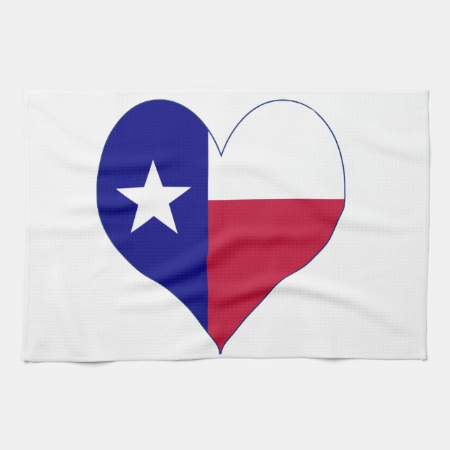 Ich Liebe Texas Flag Herz Geschirrtuch (Horizontal)