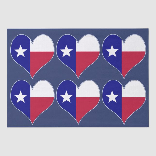 Ich Liebe Texas Flag Herz Seidenpapier (Vorderseite)