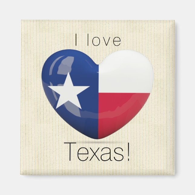 Ich Liebe Texas Flag Herzenssausschnitt Magnet (Vorne)