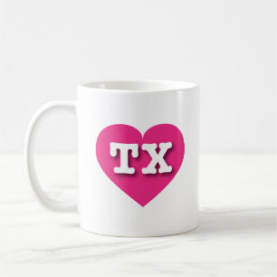 Ich liebe Texas - TX heißrosa Herz Kaffeetasse