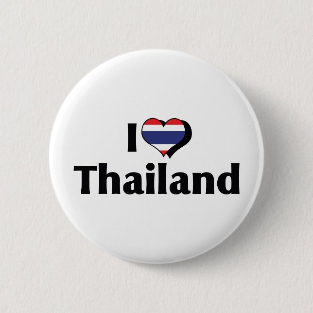 Ich liebe Thailand-Flagge Button (Vorderseite)