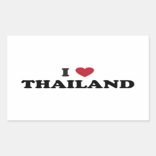 Ich liebe Thailand Rechteckiger Aufkleber