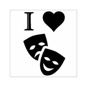 Ich liebe Theater Gummistempel