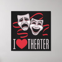 Ich liebe Theater-Komödien- und Tragödienmasken