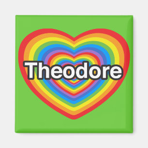 Ich liebe Theodore. Ich liebe dich Theodore. Herz Magnet