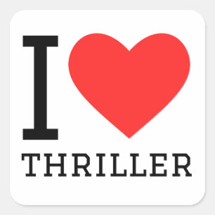 Ich Liebe Thriller Quadratischer Aufkleber