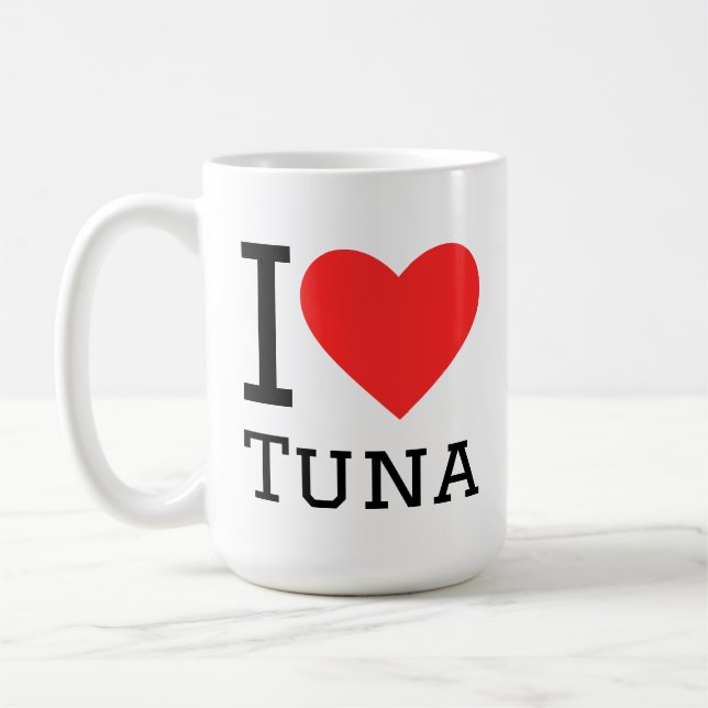 Ich liebe Thunfisch Kaffeetasse (Links)