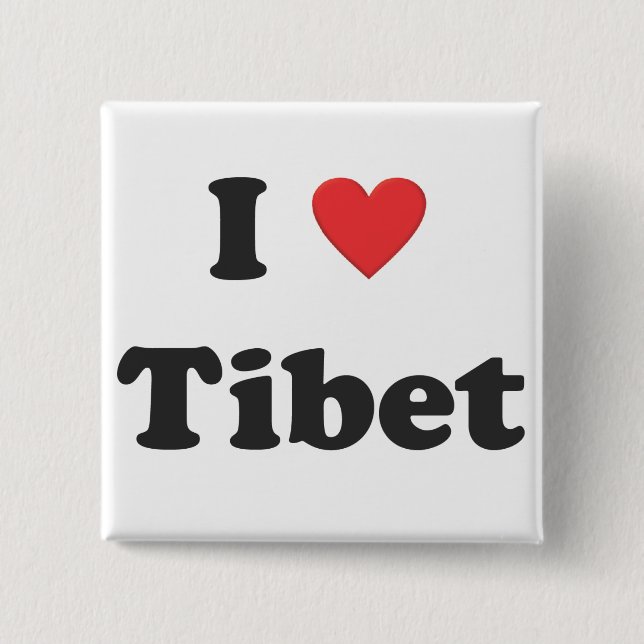 "Ich Liebe Tibet" Knopf Button (Vorderseite)