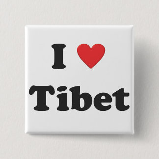 "Ich Liebe Tibet" Knopf Button