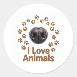 Ich liebe Tiere Aufkleber