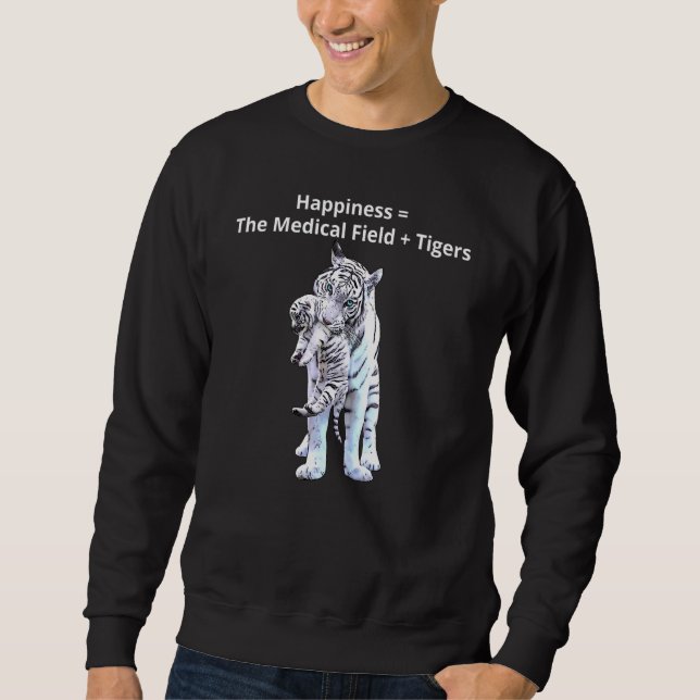 Ich Liebe Tiger für Menschen im medizinischen Bere Sweatshirt (Vorderseite)