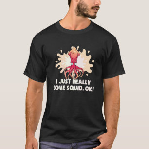 Ich Liebe Tintenfisch Wirklich Ok Krake Sepie Tin T-Shirt