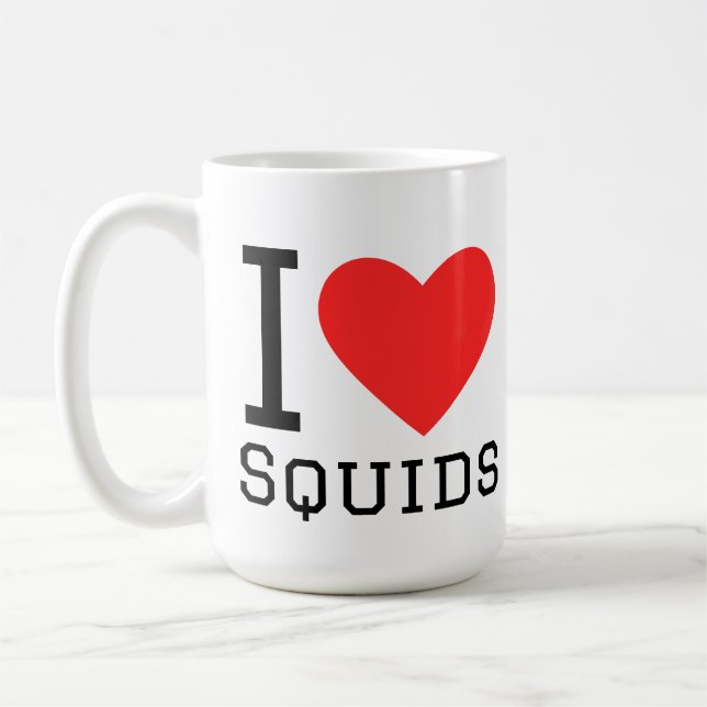 Ich liebe Tintenfische Kaffeetasse (Links)