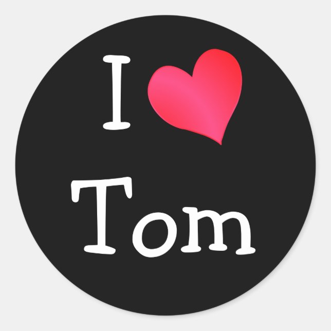 Ich Liebe Tom Runder Aufkleber (Vorderseite)