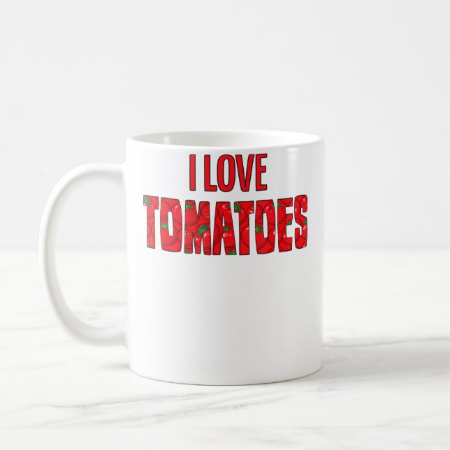 Ich liebe Tomaten-Shirt - Gartnershirt Kaffeetasse (Links)