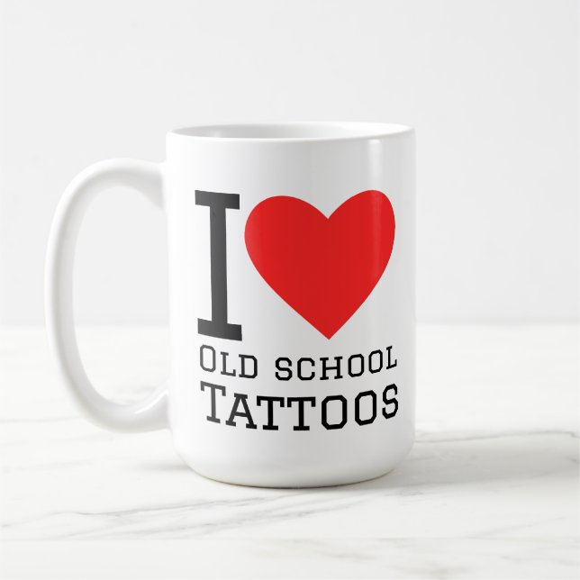 Ich liebe traditionelle Tattoos Kaffeetasse (Links)