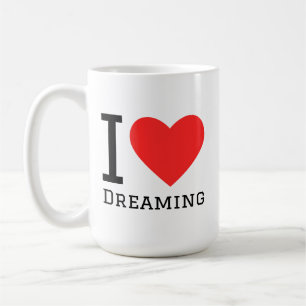 Ich liebe träumenden quadratischen Aufkleber Kaffeetasse
