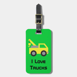 Ich liebe Trucks Gelber Abschleppwagen Fahrzeug Ge Gepäckanhänger