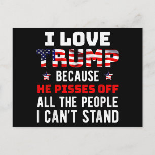Ich liebe Trump, weil er die Leute, die ich nicht  Feiertagspostkarte