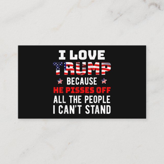 Ich Liebe Trump, weil er von den Leuten, die ich k Visitenkarte (Vorderseite)