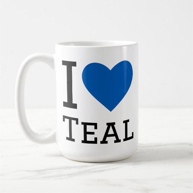 Ich liebe Türkis  Kaffeetasse (Links)