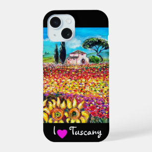 ICH LIEBE TUSCIEN / SONNENBLUMEN UND KLATTSCHMOHN iPhone 15 HÜLLE