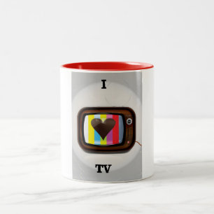 Ich liebe TV-Cartoonposter Zweifarbige Tasse