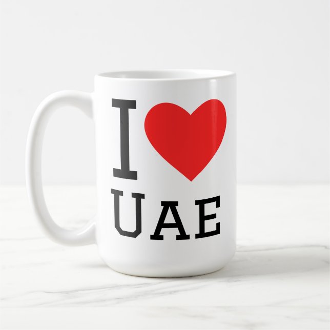 Ich liebe UAE  Kaffeetasse (Links)