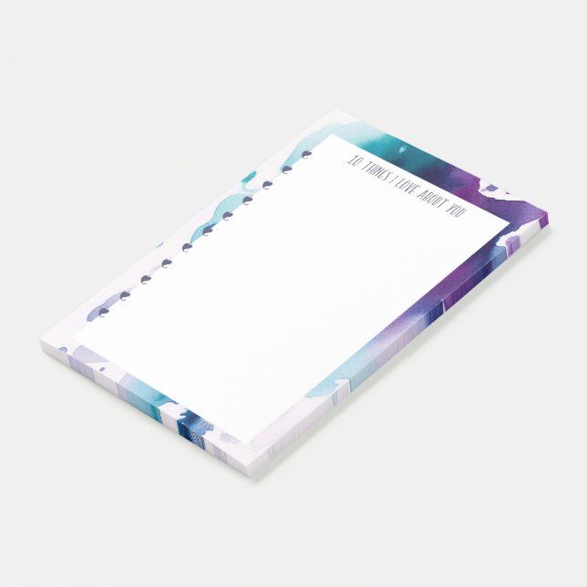 Ich Liebe über Sie post seine - Abstrakte Wasserfa Post-it Klebezettel (angewinkelt)