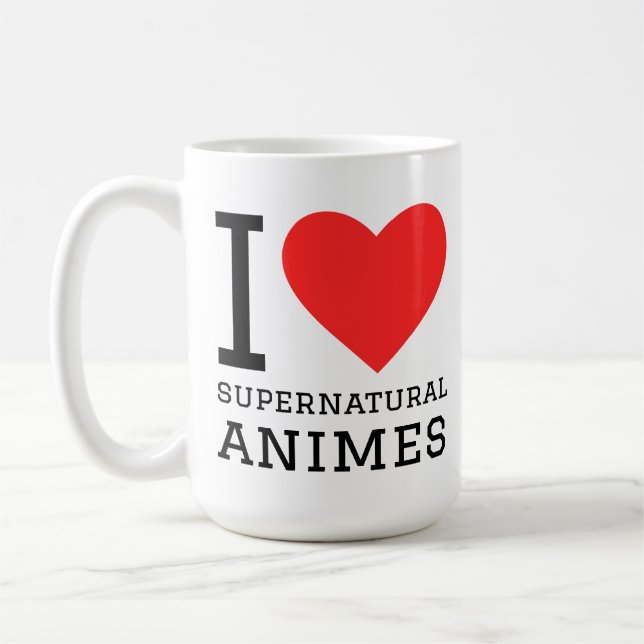 Ich liebe übernatürliche Animes Kaffeetasse (Links)