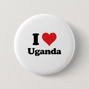 Ich liebe Uganda Liebesland Souvenir Themenartikel Button