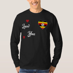 Ich Liebe Uganda mit Uganda-Flagge im Herzen Ugand T-Shirt