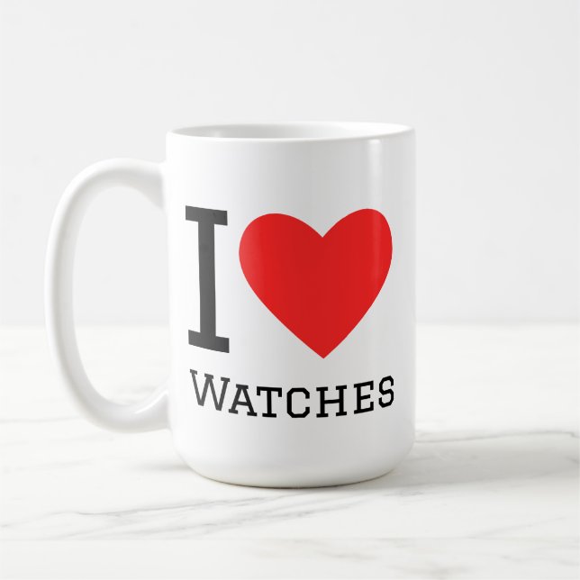 Ich liebe Uhren Kaffeetasse (Links)