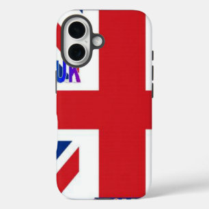 Ich liebe UK Fluffy Cloud & Union Jack Kunstprin iPhone 16 Hülle